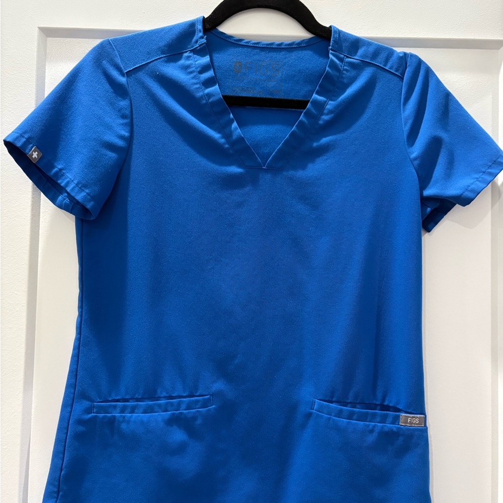 Figs Blue Scrub Top XXS